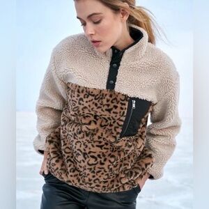 🐆 RAILS 🐆 Saga Leopard Faux Shearling Pullover Fleece Jacket